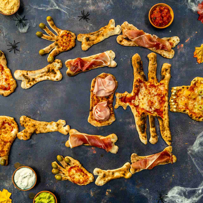 Squelette en pizza d'Halloween