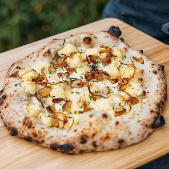 Pizza à la purée de pomme de terre et ricotta