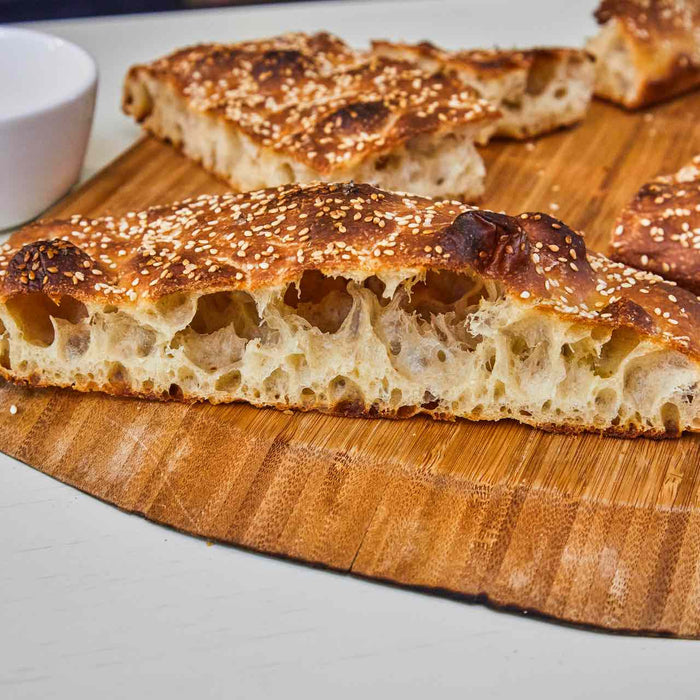 Focaccia de blé entier au sésame