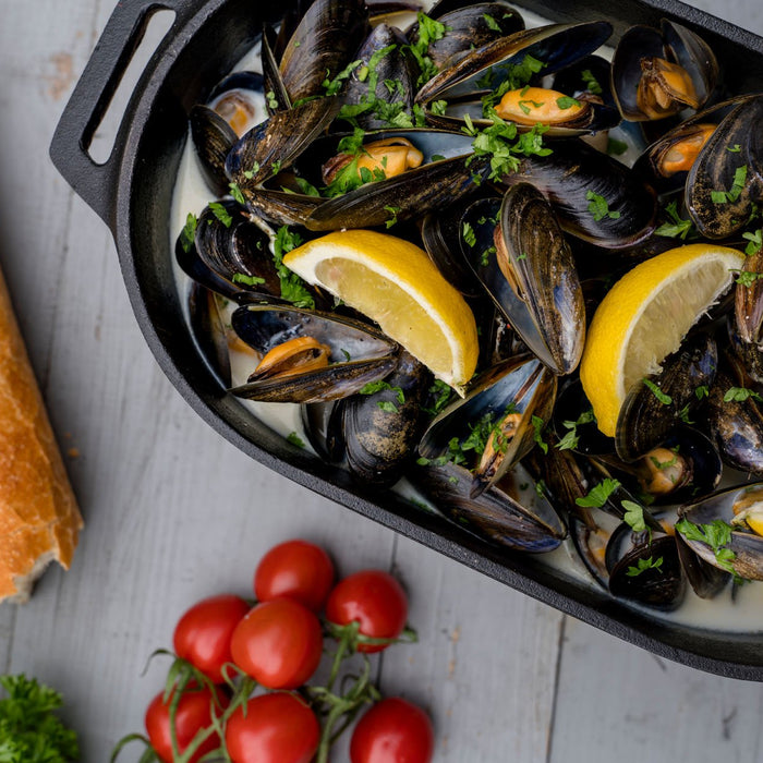 Moules à la vapeur au vin blanc