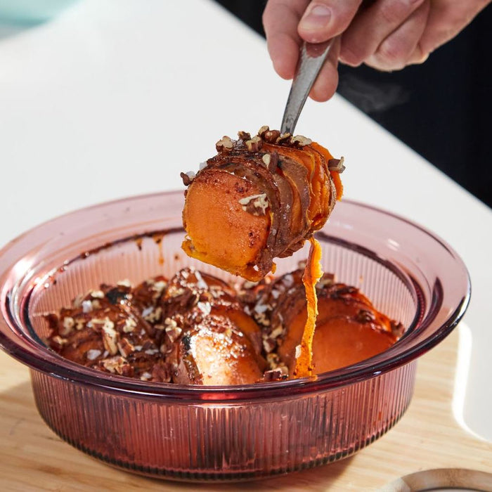 Dessert aux patates douces, sirop d'érable et piment d'Alep