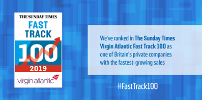 Nous sommes dans le Sunday Times Virgin Atlantic Fast Track 100 !