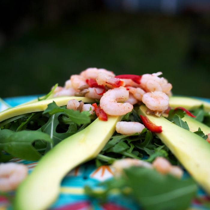 Salade de crevettes, d’ail et d’avocat