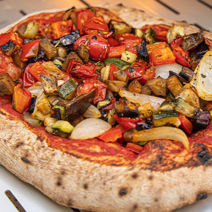Pizza napolitaine vegan à la ratatouille provençale