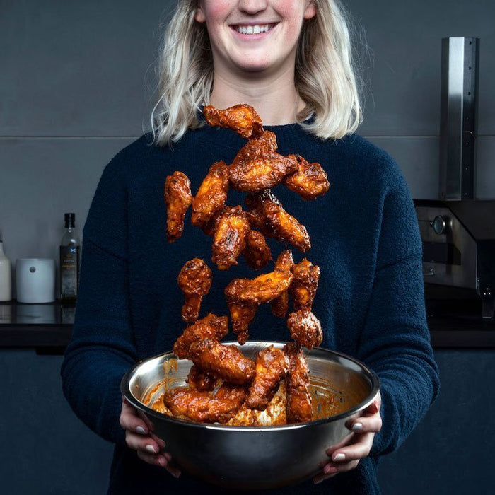 Ailes de poulet Buffalo cuites au feu de bois