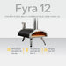 Ooni Fyra 12 12" Multi-fuel Pizza Oven against white background with key features information