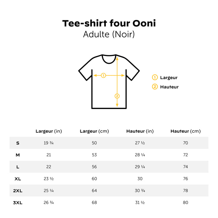 Ooni Oven T-Shirt Size Guide | Cliquez sur cette image pour ouvrir la fenêtre modale de produits. La fenêtre modale de produits permet de zoomer sur les images.